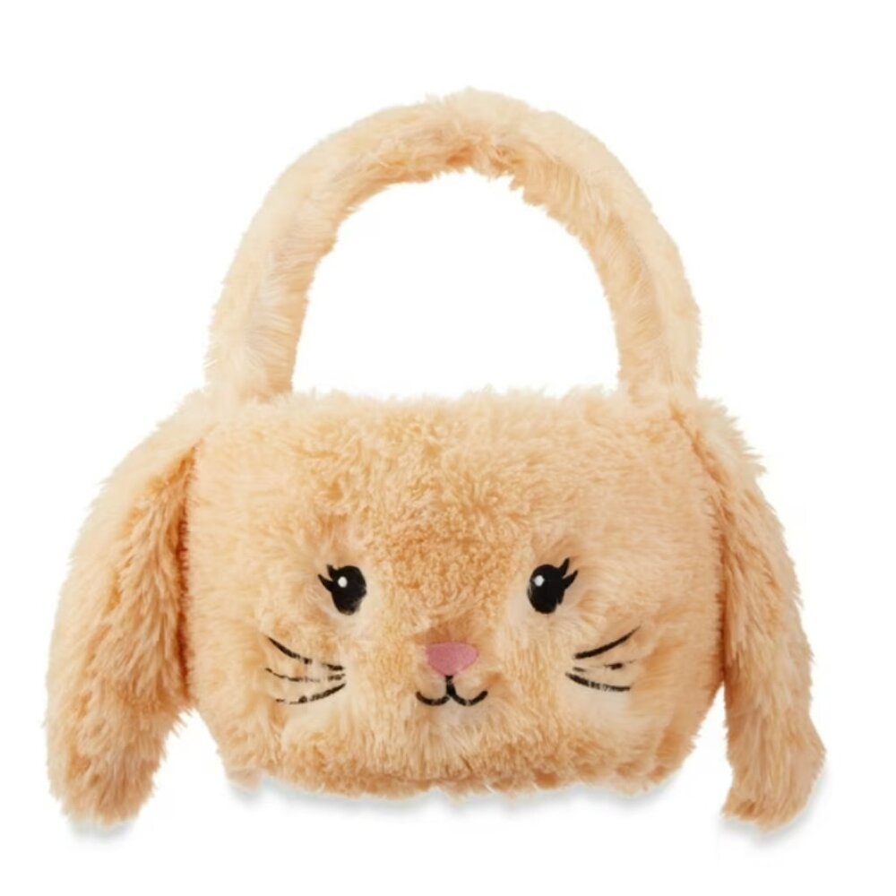 BNWT Easter Brown Plush Bunny Basket, 12 in x 12 in, by Way To Celebrate
